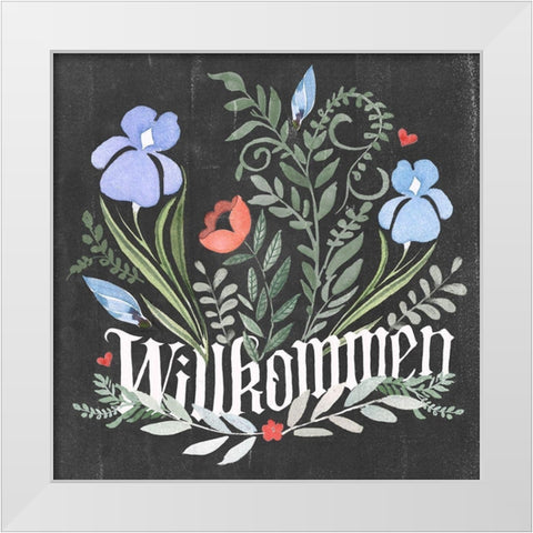 Welcome Folk Garden II White Modern Wood Framed Art Print by Parker, Jennifer Paxton