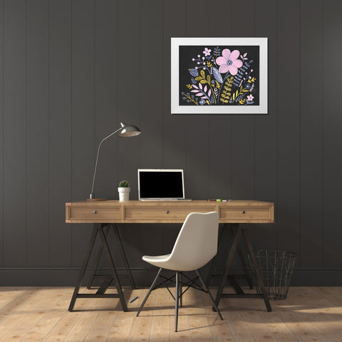 Sweet Folk Florals I White Modern Wood Framed Art Print by Parker, Jennifer Paxton