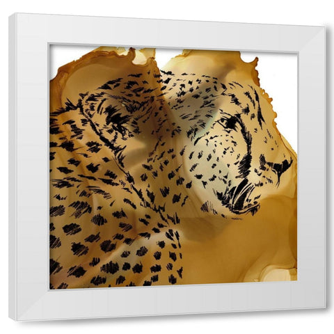 Leopard Portrait II White Modern Wood Framed Art Print by Parker, Jennifer Paxton