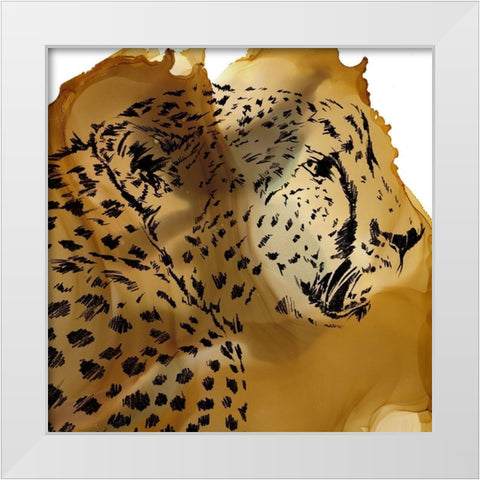 Leopard Portrait II White Modern Wood Framed Art Print by Parker, Jennifer Paxton