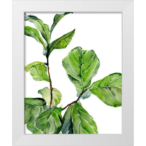 Fiddle Fig II White Modern Wood Framed Art Print by Parker, Jennifer Paxton