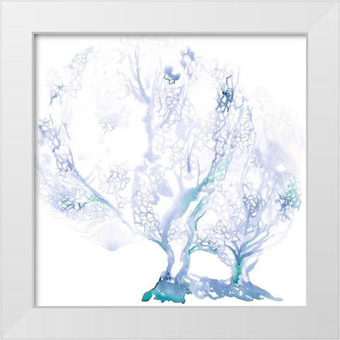 Navy Sea Fan I White Modern Wood Framed Art Print by Parker, Jennifer Paxton
