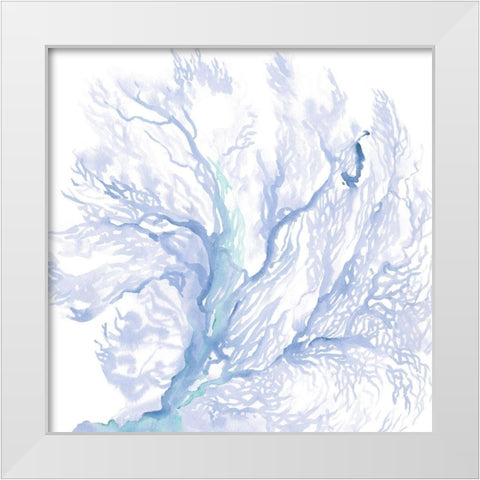 Navy Sea Fan II White Modern Wood Framed Art Print by Parker, Jennifer Paxton