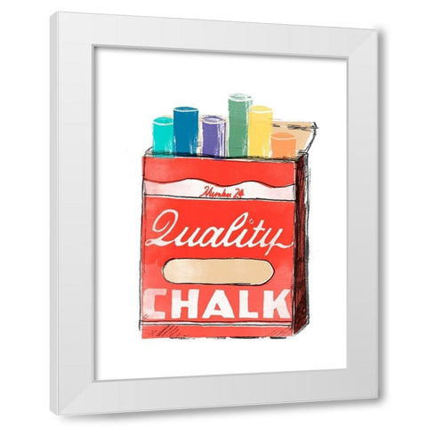 School Days I White Modern Wood Framed Art Print by Vess, June Erica