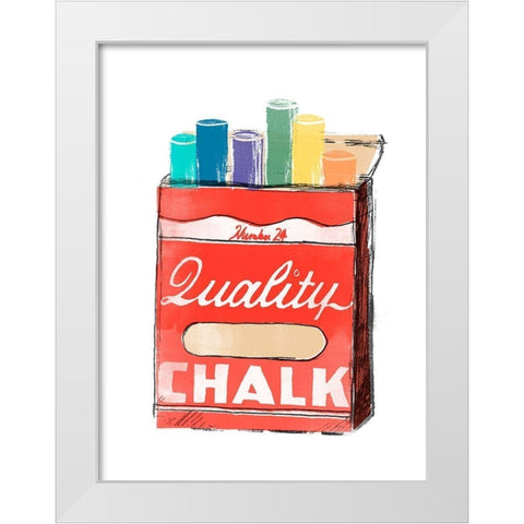 School Days I White Modern Wood Framed Art Print by Vess, June Erica