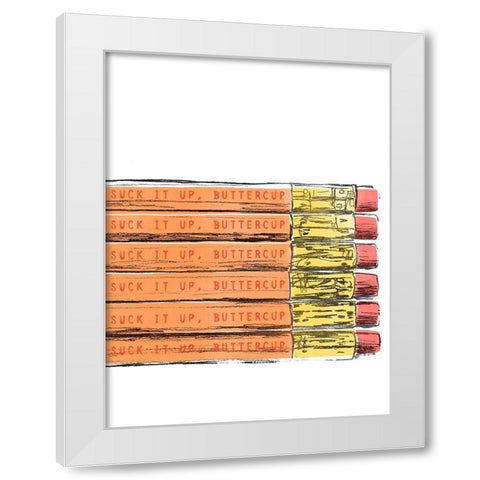 School Days II White Modern Wood Framed Art Print by Vess, June Erica