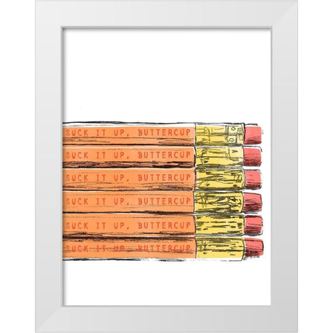 School Days II White Modern Wood Framed Art Print by Vess, June Erica