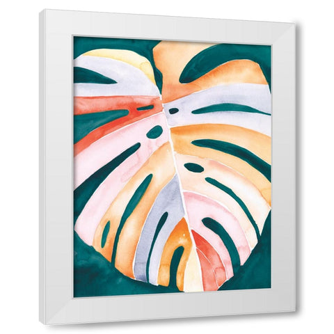 Multicolor Monstera I White Modern Wood Framed Art Print by Parker, Jennifer Paxton
