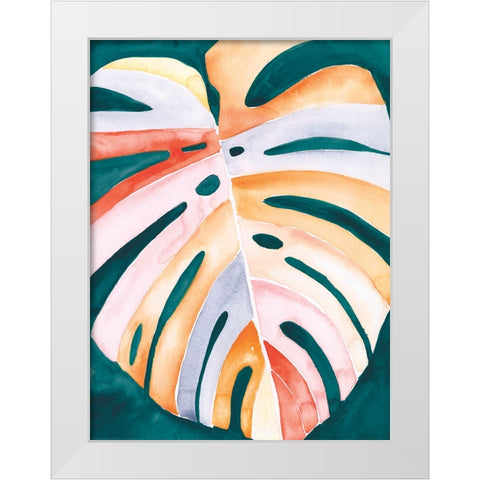 Multicolor Monstera I White Modern Wood Framed Art Print by Parker, Jennifer Paxton