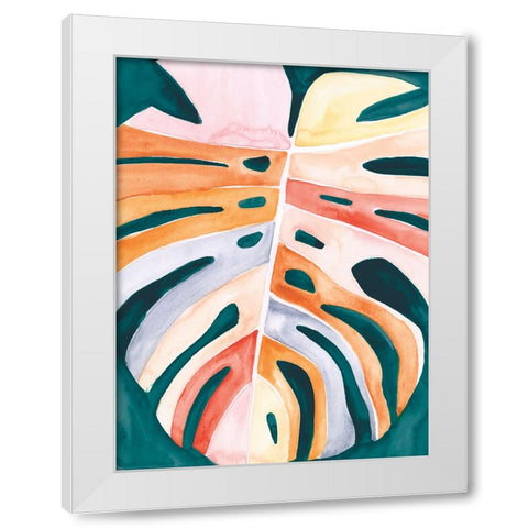 Multicolor Monstera II White Modern Wood Framed Art Print by Parker, Jennifer Paxton