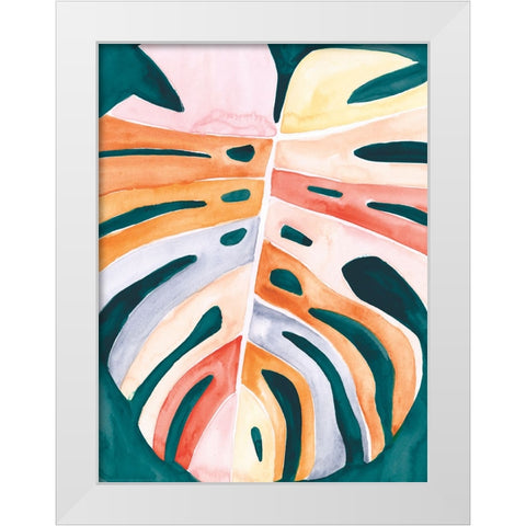 Multicolor Monstera II White Modern Wood Framed Art Print by Parker, Jennifer Paxton
