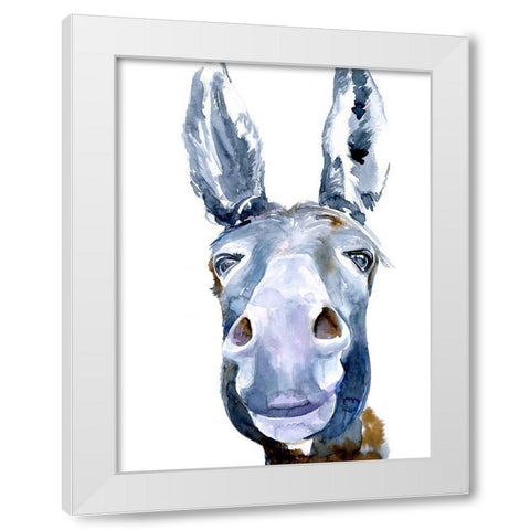 Sweet Donkey I White Modern Wood Framed Art Print by Parker, Jennifer Paxton
