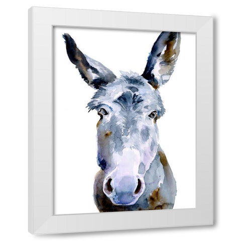 Sweet Donkey II White Modern Wood Framed Art Print by Parker, Jennifer Paxton