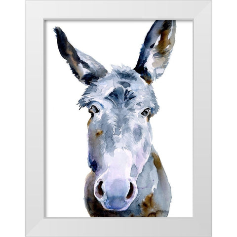 Sweet Donkey II White Modern Wood Framed Art Print by Parker, Jennifer Paxton