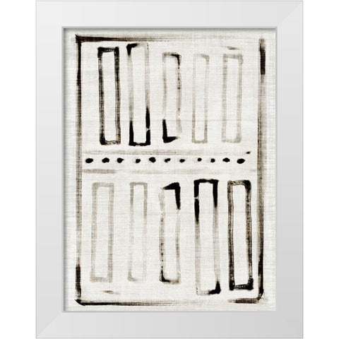 Batik Block Flag I White Modern Wood Framed Art Print by Parker, Jennifer Paxton