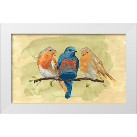 Bird Perch II White Modern Wood Framed Art Print by Warren, Annie