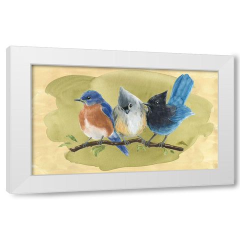 Bird Perch III White Modern Wood Framed Art Print by Warren, Annie