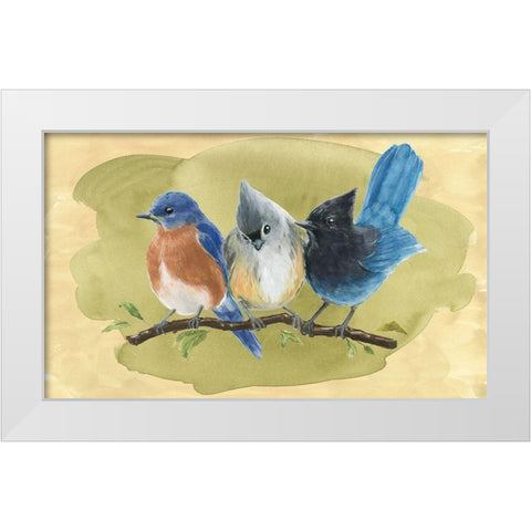 Bird Perch III White Modern Wood Framed Art Print by Warren, Annie