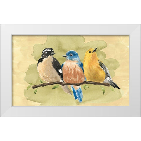 Bird Perch IV White Modern Wood Framed Art Print by Warren, Annie