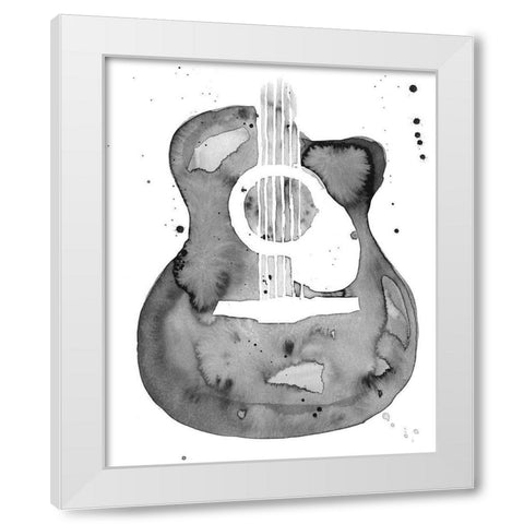 Guitar Flow I White Modern Wood Framed Art Print by Warren, Annie