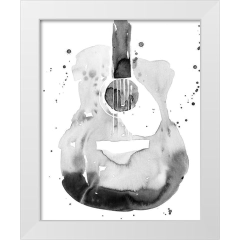Guitar Flow II White Modern Wood Framed Art Print by Warren, Annie