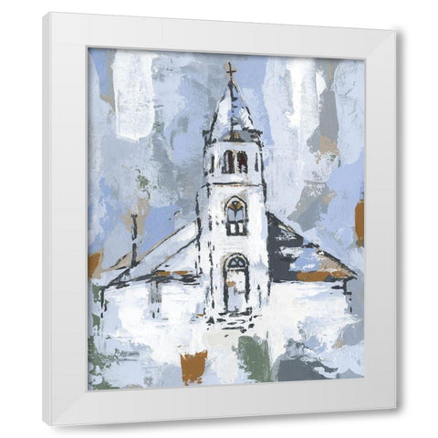 Cerulean Spire I White Modern Wood Framed Art Print by Warren, Annie