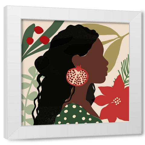 Christmas Earring I White Modern Wood Framed Art Print by Barnes, Victoria
