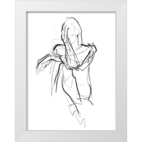 Contemplate I White Modern Wood Framed Art Print by Parker, Jennifer Paxton