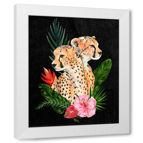 Cheetah Bouquet II White Modern Wood Framed Art Print by Warren, Annie