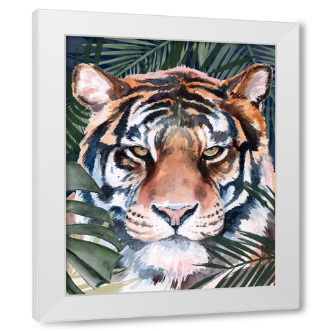 Jungle Cat I White Modern Wood Framed Art Print by Parker, Jennifer Paxton