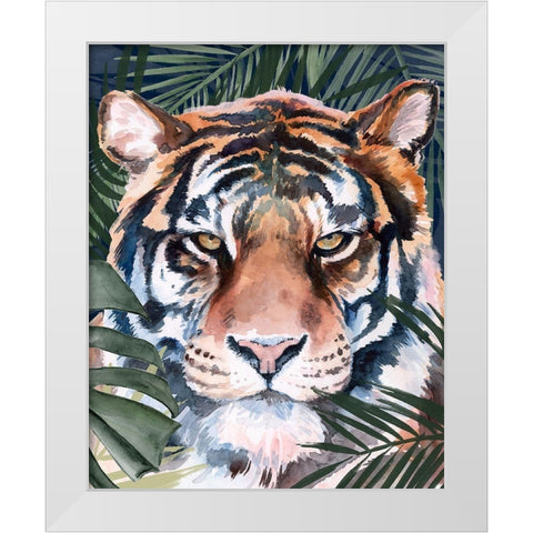 Jungle Cat I White Modern Wood Framed Art Print by Parker, Jennifer Paxton