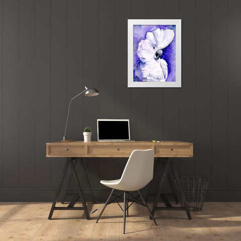 Celestial Cockatoos I White Modern Wood Framed Art Print by Parker, Jennifer Paxton