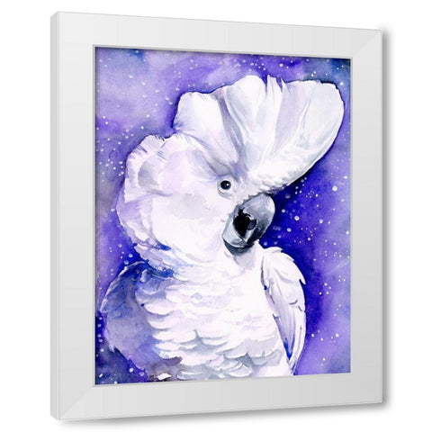 Celestial Cockatoos I White Modern Wood Framed Art Print by Parker, Jennifer Paxton