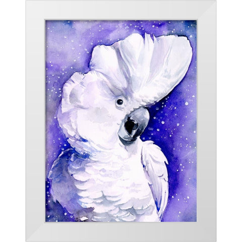 Celestial Cockatoos I White Modern Wood Framed Art Print by Parker, Jennifer Paxton
