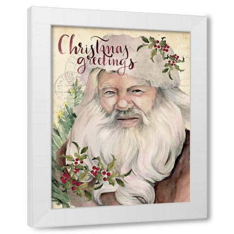 Christmas Greetings I White Modern Wood Framed Art Print by Parker, Jennifer Paxton