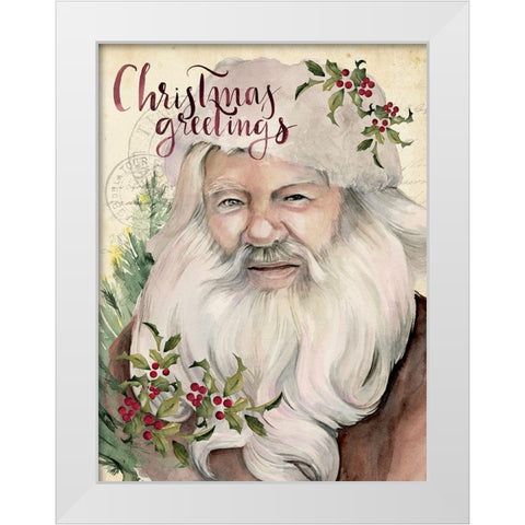 Christmas Greetings I White Modern Wood Framed Art Print by Parker, Jennifer Paxton