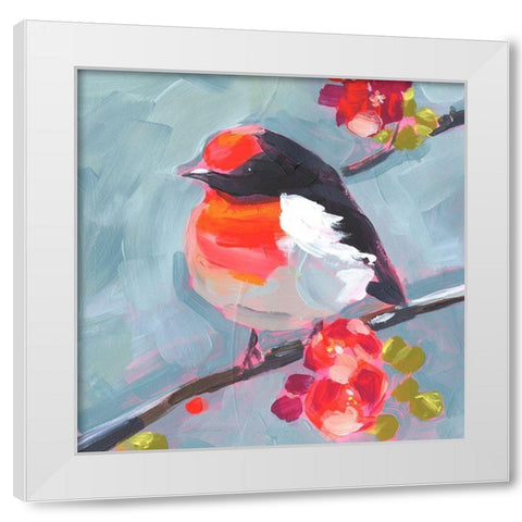Brushstroke Bird I White Modern Wood Framed Art Print by Parker, Jennifer Paxton