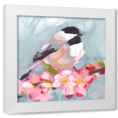 Brushstroke Bird II White Modern Wood Framed Art Print by Parker, Jennifer Paxton