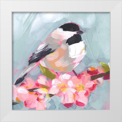 Brushstroke Bird II White Modern Wood Framed Art Print by Parker, Jennifer Paxton