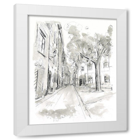 European City Sketch II White Modern Wood Framed Art Print by Vess, June Erica