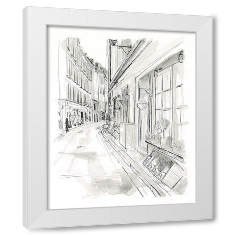 European City Sketch VI White Modern Wood Framed Art Print by Vess, June Erica