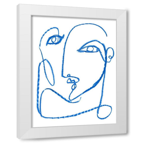 Blue Self I White Modern Wood Framed Art Print by Parker, Jennifer Paxton