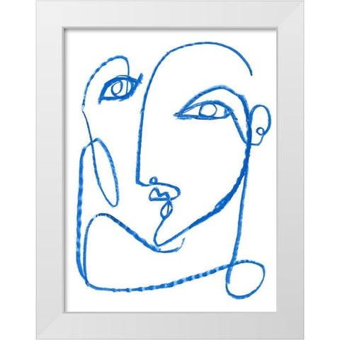 Blue Self I White Modern Wood Framed Art Print by Parker, Jennifer Paxton