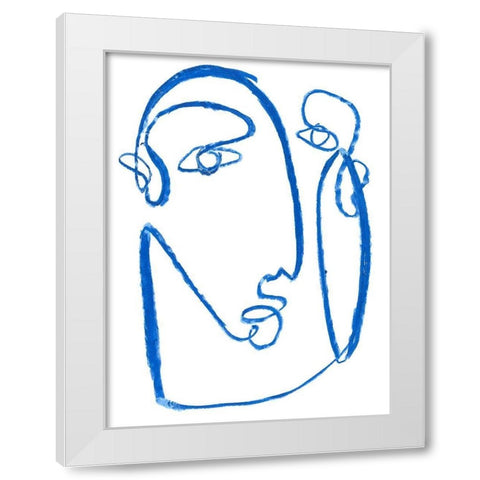 Blue Self II White Modern Wood Framed Art Print by Parker, Jennifer Paxton