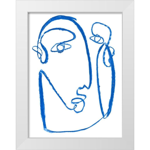 Blue Self II White Modern Wood Framed Art Print by Parker, Jennifer Paxton