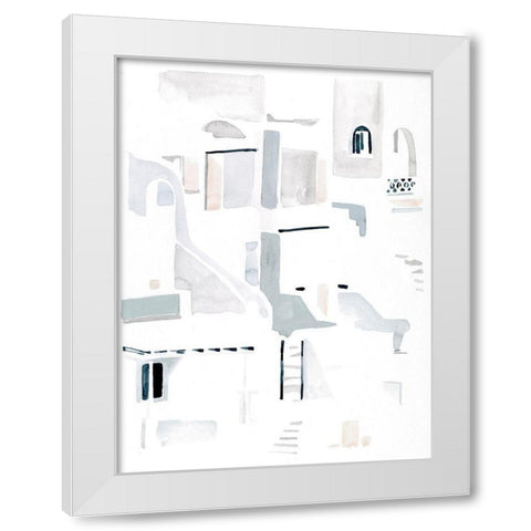 Ascending Neutrals I White Modern Wood Framed Art Print by Parker, Jennifer Paxton