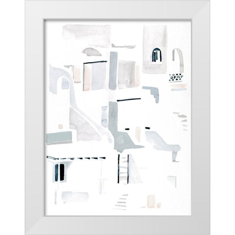 Ascending Neutrals I White Modern Wood Framed Art Print by Parker, Jennifer Paxton