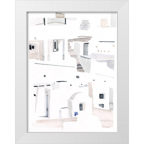 Ascending Neutrals II White Modern Wood Framed Art Print by Parker, Jennifer Paxton