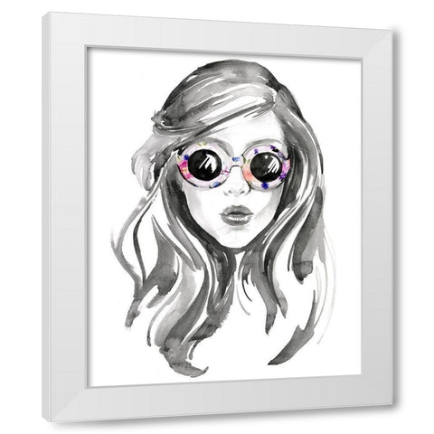 Look into the Sun(Glasses) II White Modern Wood Framed Art Print by Parker, Jennifer Paxton