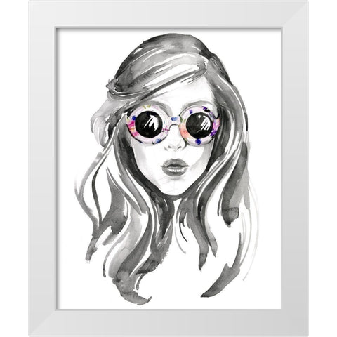 Look into the Sun(Glasses) II White Modern Wood Framed Art Print by Parker, Jennifer Paxton